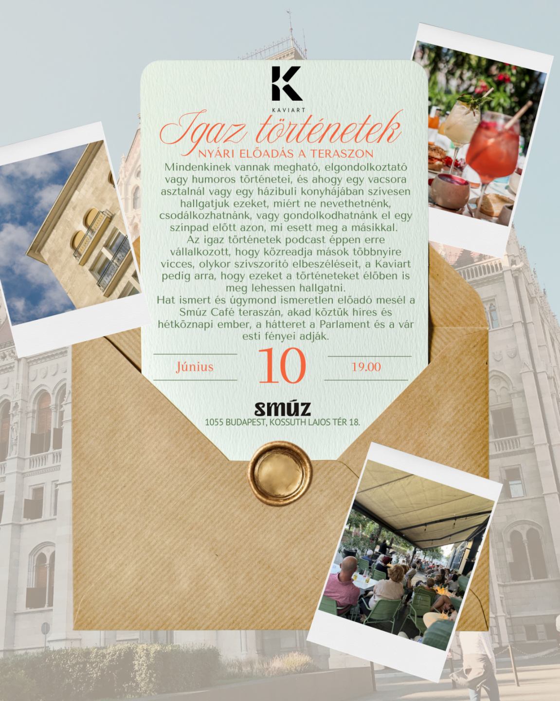 Kulturprogramm Budapest – Wahre Geschichten Terrasse des Smúz Café